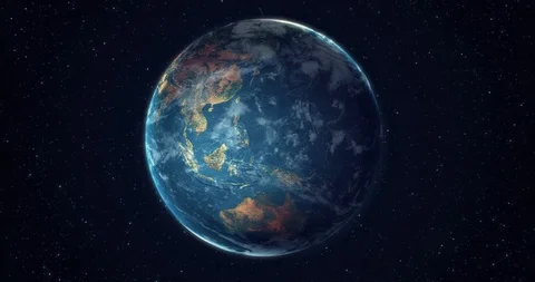 Planet earth spinning in 360º (loopable 3D animation). Stock-Footage 114659834