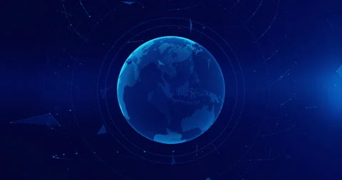 Planet earth spinning in a cyberspace abstract background. network connection Stock Footage