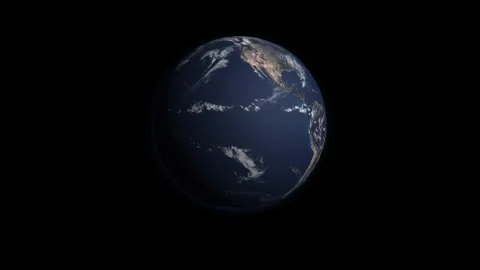 Planet Earth spinning in deep space Stock Footage 340201347