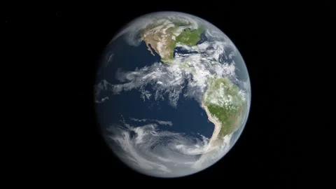 Planet Earth spinning isolated on a black background. Clouds movement. Elements Vídeo Stock 330987662