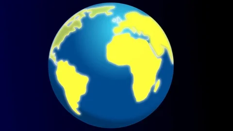 Planet Earth with step by step lightening continents Stock Footage 90371164