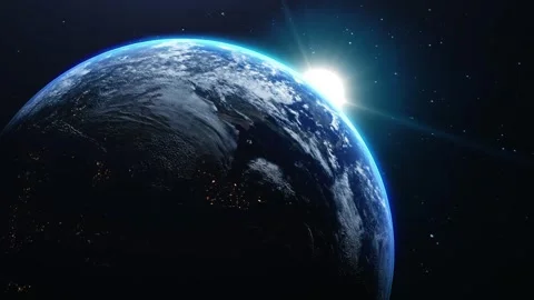 Planet Earth Sun Rising Background Video stock 314125807