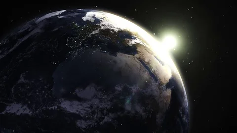 Planet earth sunrise Video stock 72683585