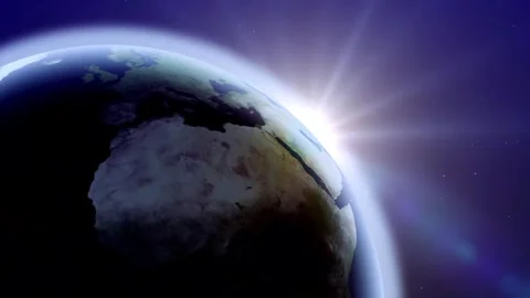 Planet Earth Sunrise from Space - Global Connectivity Concept Stock Footage 329656989