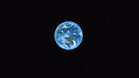 Planet Earth surrounded By Debris 库存影片 255808613