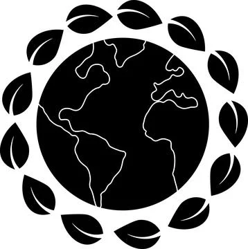 Planet Earth surrounded by eco leaf frame Stock Illustration