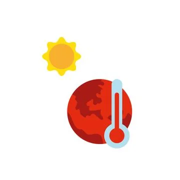 Planet earth with thermometer, Global warming concept. Stock Illustration