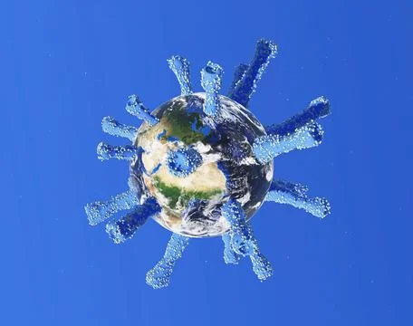 The planet Earth transform to coronavirus Illustration