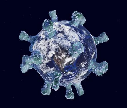 The planet Earth transform to virus, COVID-19 attack the world Stock Illustration