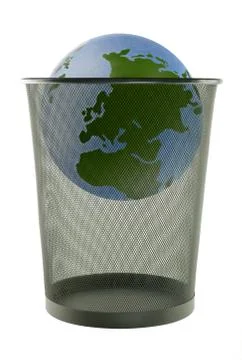 Planet earth in a trash Stock Photos