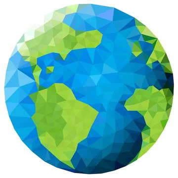 Planet earth. Triangulate picture vector poster. Ilustración de archivo
