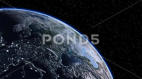 Planet Earth in universe or space, Earth and galaxy in a nebula clouds. Stock Illustration