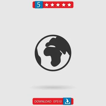 Planet earth vector icon Stock Illustration
