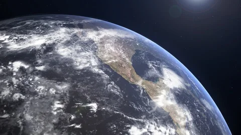 Planet Earth, view from space. 3d 4K animation of terrestrial globe. Stock Footage