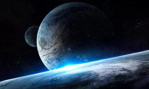 Planet earth, view from space, abstract illustration Stock Illustration