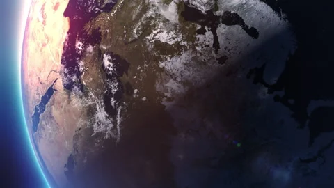 Planet earth view from space, a beautiful bright background on the theme of s Stock Footage 201468905