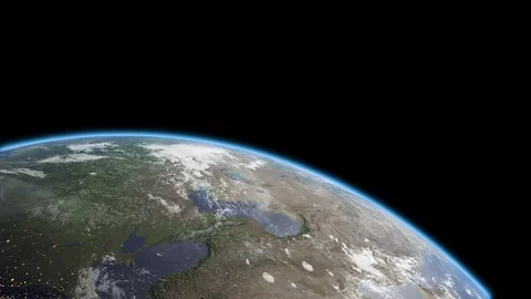 Planet earth view from space Stock Footage 124864633