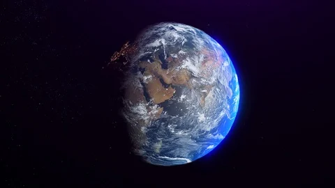 Planet Earth view from space in a star field. Stock Footage 101977729