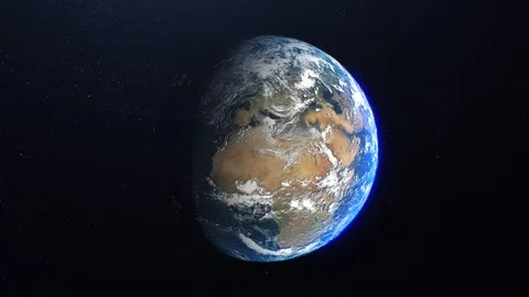 Planet Earth view from space in a star field. Stock Footage 101978250