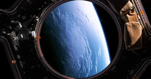 Planet earth as viewed through the windows of a space shuttle - version 1. Stock Footage 78246879