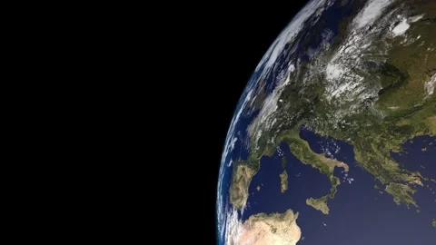 Planet Earth which appears rotating very slowly - Europe area, North Americ.. Video stock 317686366