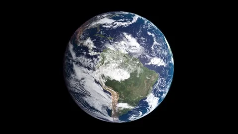 Planet Earth which appears rotating very slowly - zoom in and out Vidéo 317810556