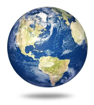 Planet earth on white - america Stock Illustration