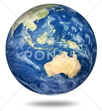 Planet earth on white - australian view Stock Illustration