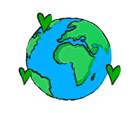 Planet Earth on a white background. Cartoon. Vector Stock Illustration