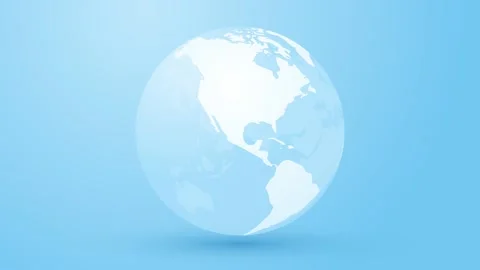 Planet earth, white globe rotates on blue background, modern motion backgroun Stock Footage 201773266