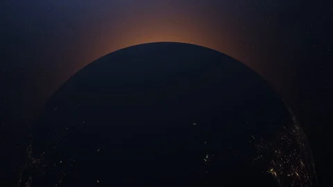 Planet Earth, world from space. 3 different style 3D rendering of rising sun  Stock-Footage 115275034