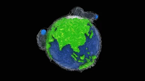 Planet Earth is wrapped in plastic wrap Stock Footage 131674284