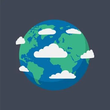 Planet Earthisolated on white background. Vector illustration. Stock Illustration