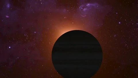 Planet eclipse animation with radiant sun. Planet eclipse celestial mechani.. Stock Footage 336896594