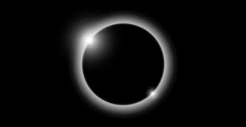 Planet eclipse concept. Solar light glare effect. Abstract glowing sun crown in Stockillustratie