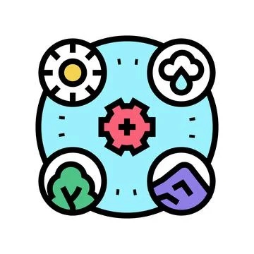 Planet ecosystem color icon vector illustration Stock Illustration