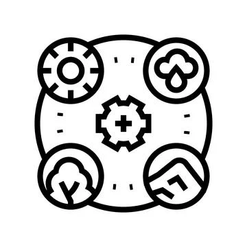 Planet ecosystem line icon vector illustration Stockillustratie