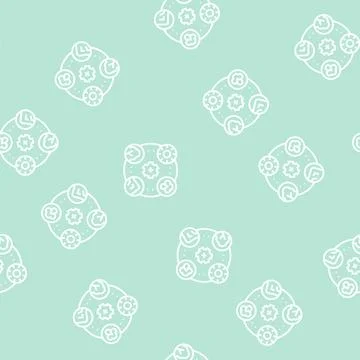 Planet ecosystem line seamless pattern Stock Illustration