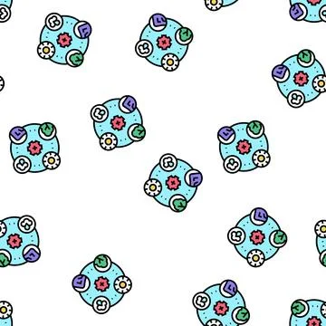 Planet ecosystem vector seamless pattern Illustrazione stock