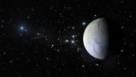 Planet Esceladus in outer space. Stock Illustration