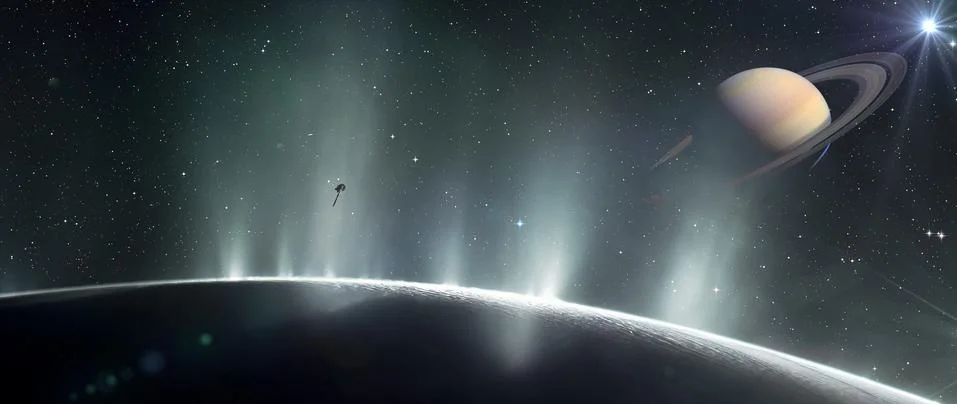 Planet Esceladus in outer space. Stock Photos