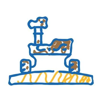 Planet exploration space exploration icon doodle illustration Stock Illustration