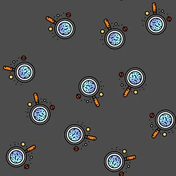 Planet exploration space exploration vector seamless pattern イラスト素材