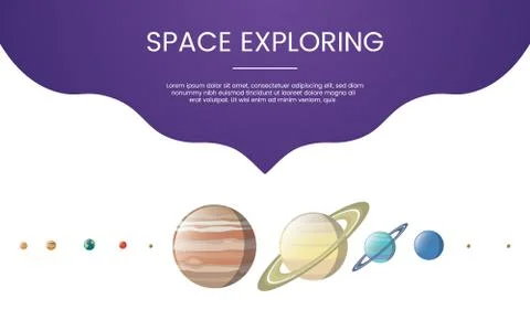 Planet explore technology concept theme for template banner or landing homepa Stock Illustration