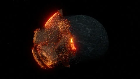 Planet Explosion Stock Footage 184285369