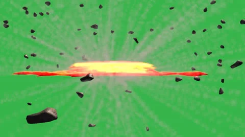Planet Explosion with Green Screen Stock Footage 24866073