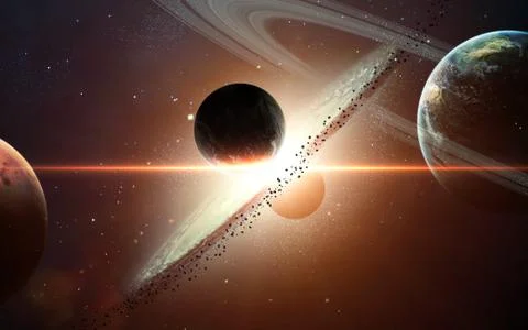 Planet explosion in space Foto stock