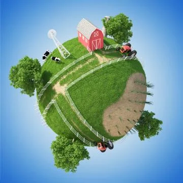 Planet Farm Stock Illustration