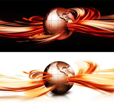 Planet in the fire Illustrazione stock