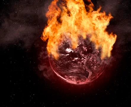 Planet on fire Illustrazione stock